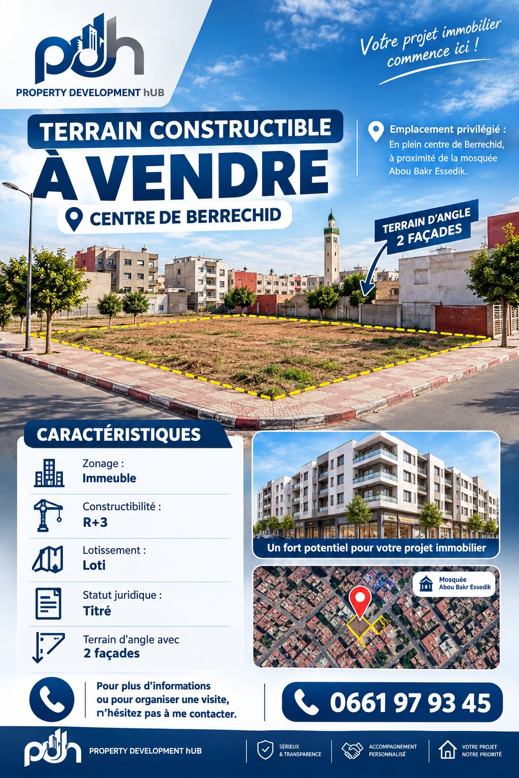 Terrain constructible R+3 — Centre de Berrechid – photo 2